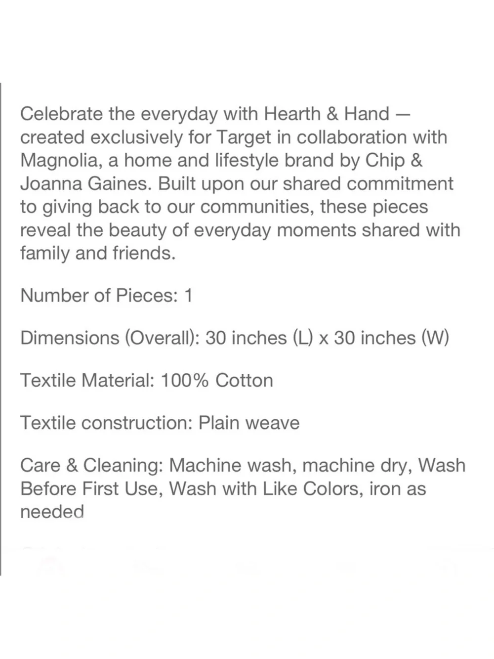 Hearth & Hand Magnolia Sugar Cookie Recipe Flour Sack Kitchen Towel